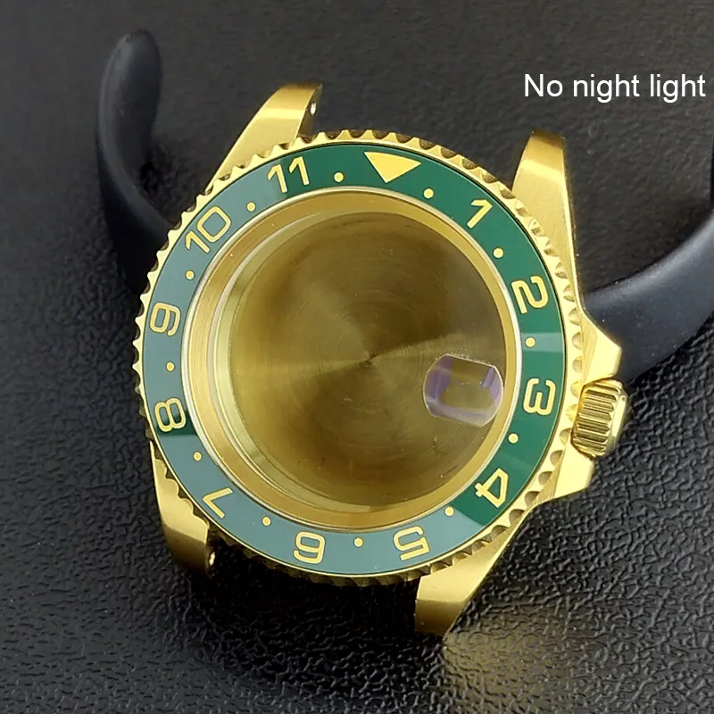 40MM Sapphire Glass GMT Bidirectional Rotation Watch Case with Accessories