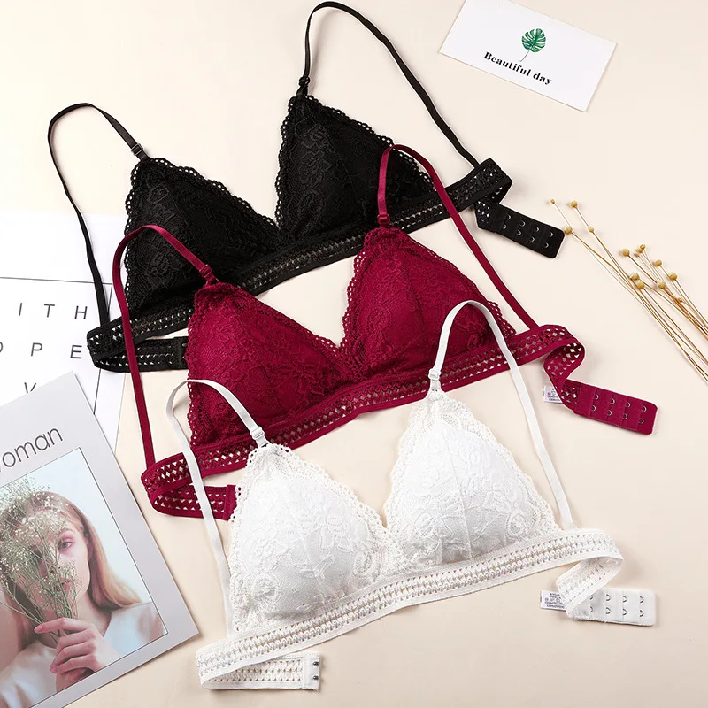 2-Piece set-Ladies lace chest wrap, beautiful back gathering, comfortable girl bra, no steel ring bra, underwear tube top