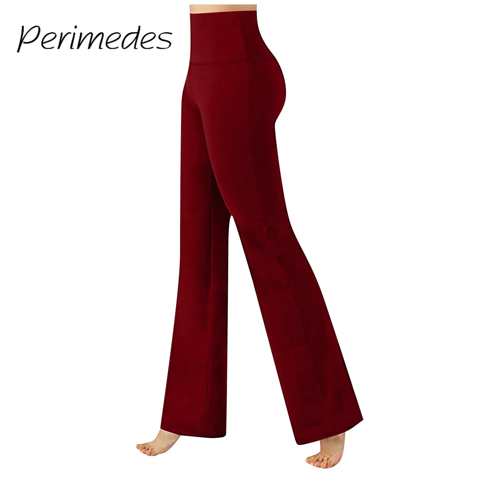 

Pantalones Women'S Trousers Loose Fitting Sexy Wide Leg Casual Pants Stretchy Solid Color Sports Yoga Breathable Pants 2024