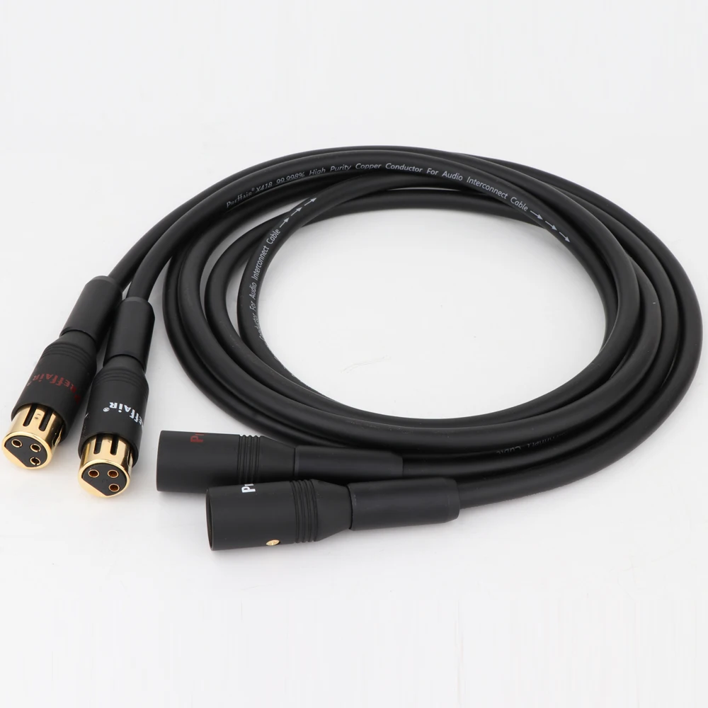 Paar Preffair 99,998 % hochreines OFC-Kupfer-XLR-Audio-Verbindungskabel mit vergoldetem XLR-Stecker für Verstärker und DAC – Detail 6