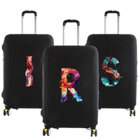 Luggage Protective Cover for 18-28 Inch Fashion Paint 26 Letter Serie Pattern Suitcase Elastic Dust Bags Case Travel Accessories 1