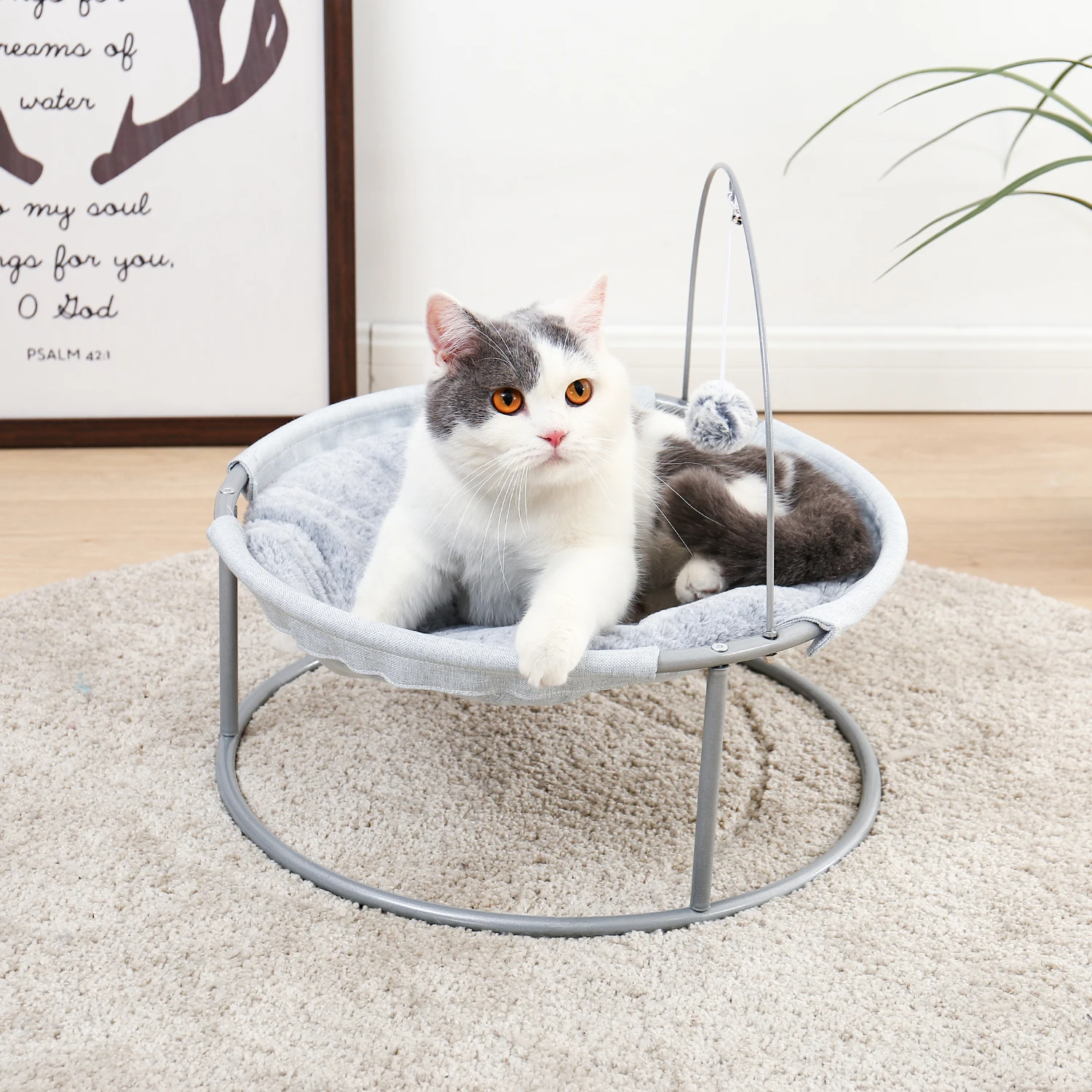 Pet Cat Bed Soft Plush Nest Cat Hammock Detachable Mat Pet Bed