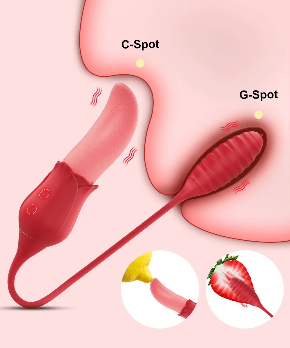 Rose Tongue Licking Sucker Vibrator For Women Nipple Clit Stimulator Love Egg Dildo Vibrating Massager Female Adult Sex Toys