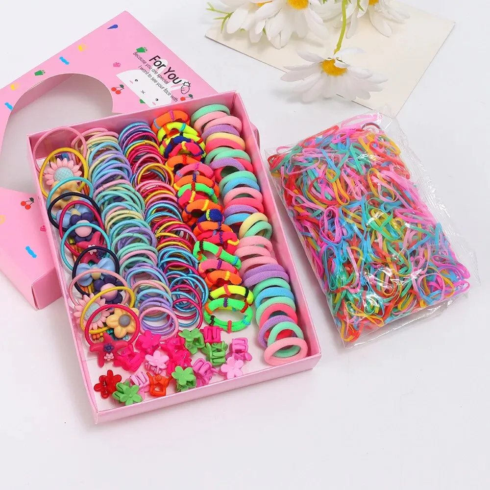 Hair Accessories Set Hairstyle House Play Toy Girl Elastic Hair Bands Hairpins Flower Claws Ties 1110PCS