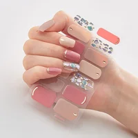 Semi Cured Gel Nails Art Stickers Fashion Solid Color Manicure Decal UV LED Lamp Need Gel Nail Decals Nail Sticker Decoration 1