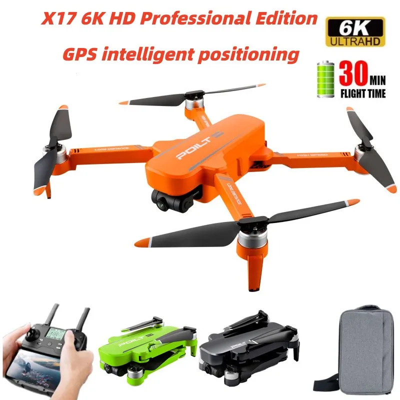 

NEW JJRC X17 Professional RC Drone Foldable Quadcopter FPV 5G WiFi GPS Positioning 6K Dual HD Camera Brushless Motor Drones Gift