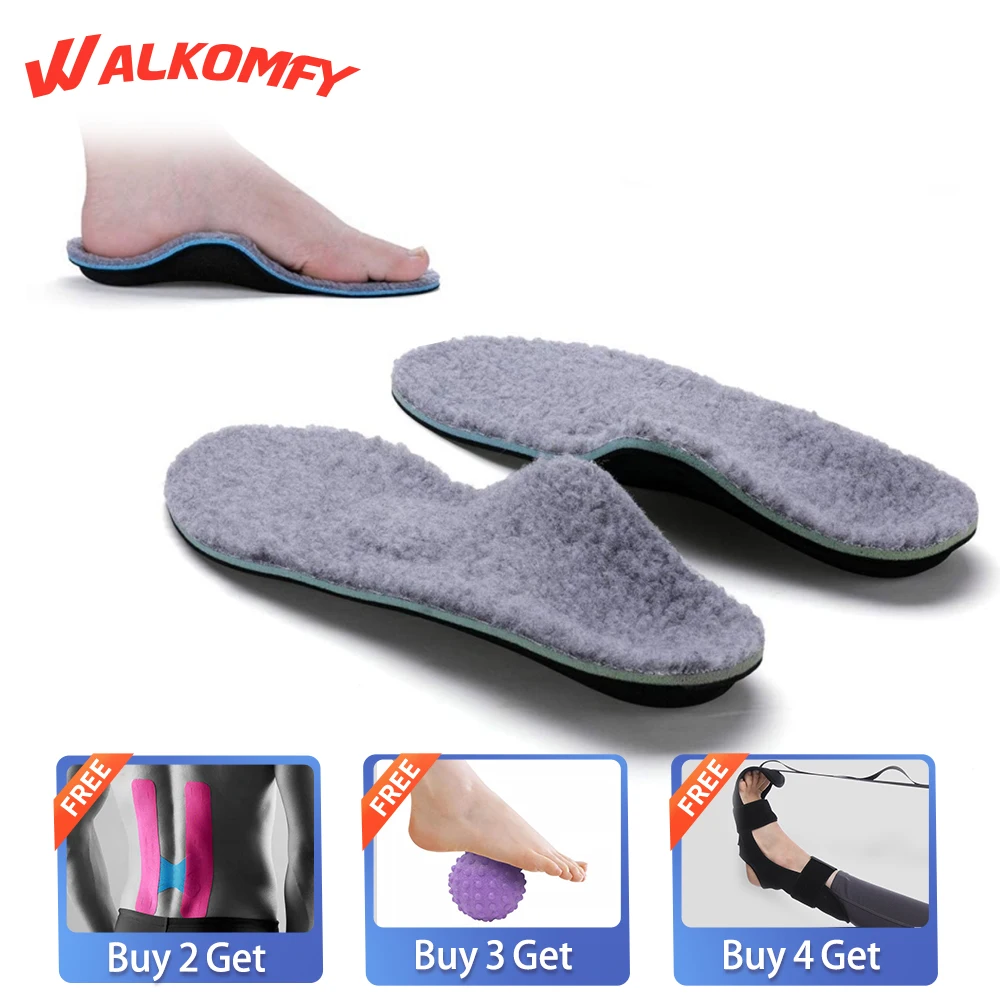 Walkomfy Winter Warm Arch Support Insoles Men Women,Orthotic Insole