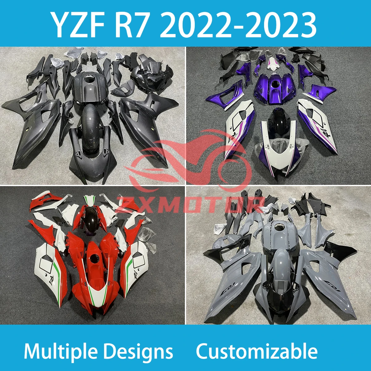 Yzf R7 2022 2023 Set Carenatura Per Yamaha Yzfr7 22 23 Carene Moto Kit Carrozzeria Iniezione Abs