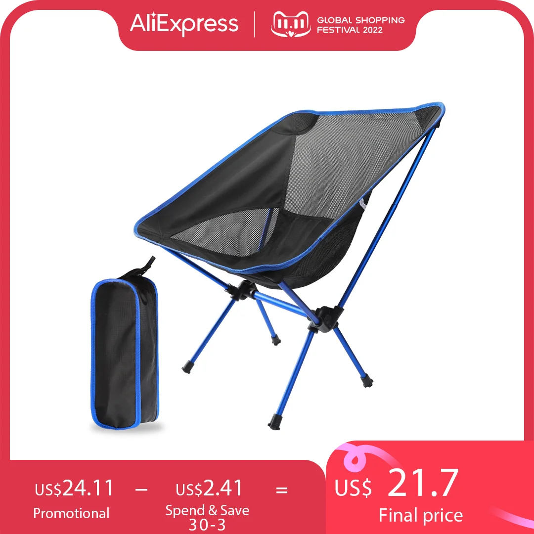 Detachable Portable Folding Moon Chair Outdoor Camping Chairs Beach Fishing Chair Ultralight Travel Hiking Picnic Seat Tools - Beach Chairs - AliExpress