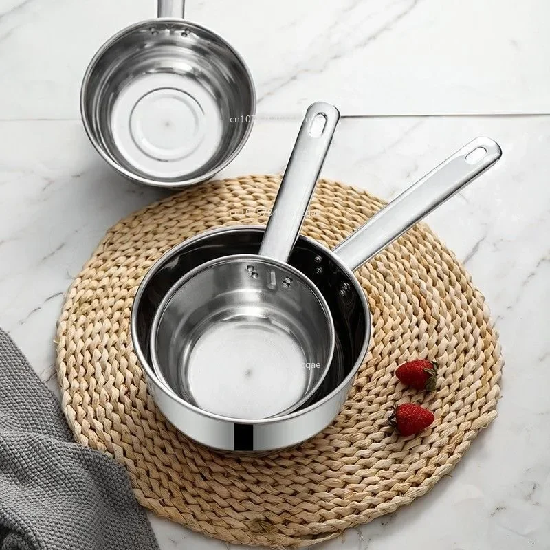 1PC Stainless Steel Pan Pot Thickening Non-stick Suop Pan with Handle Milk Pot Hot Household Cooking Tools Kitchen Utensils