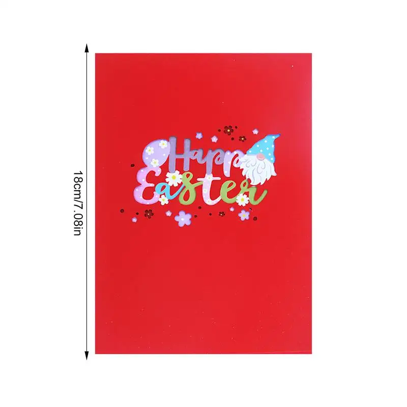 3D Easter Card Pop Up 3D Easter Cards Bunny Greeting Card Color-Printed Holiday Cards Happy Note Envelopes