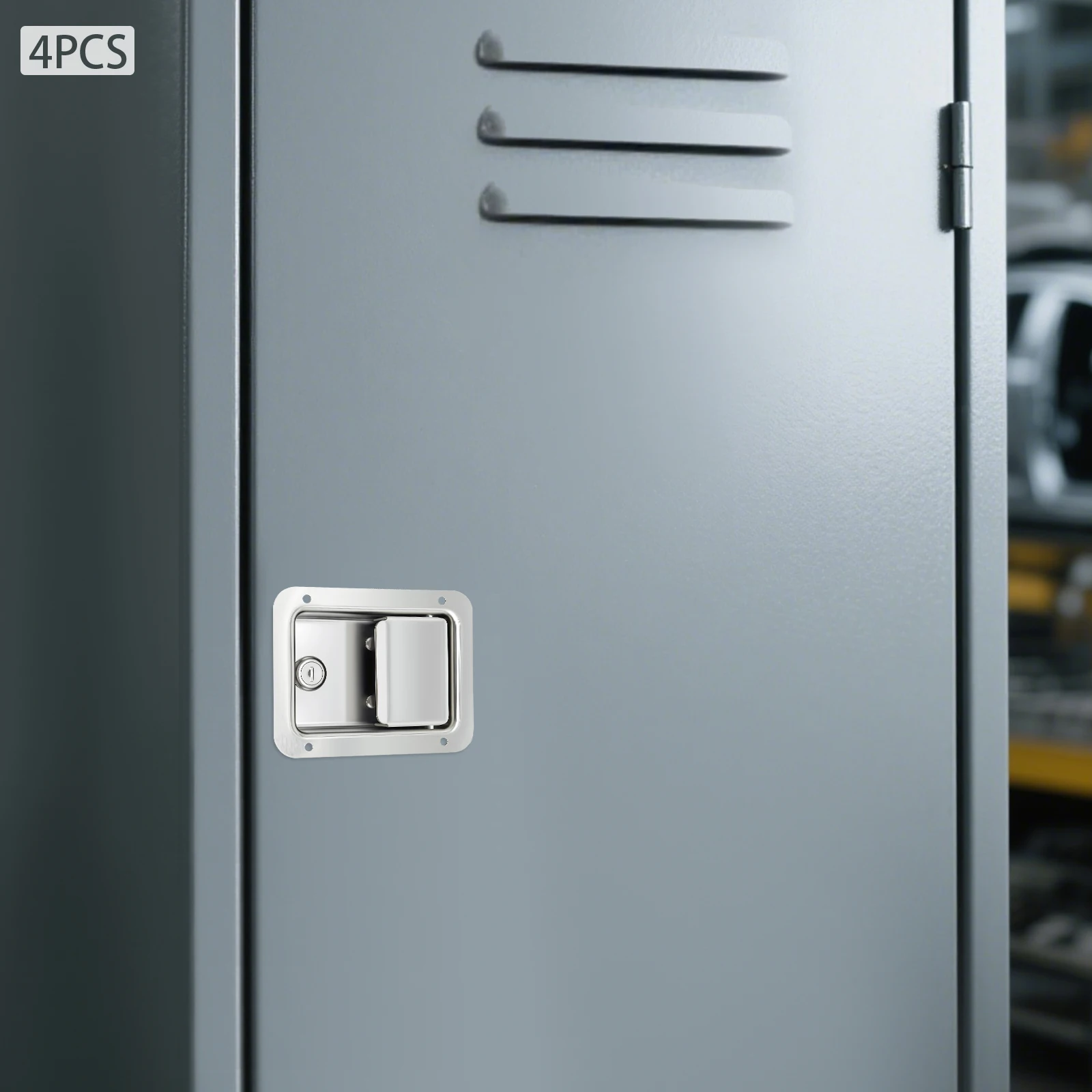 4PCS Stainless Steel Toolbox Latch Lock, Waterproof Lockable Draw Latch with 2 Keys for Truck Tool Box Van Trailer