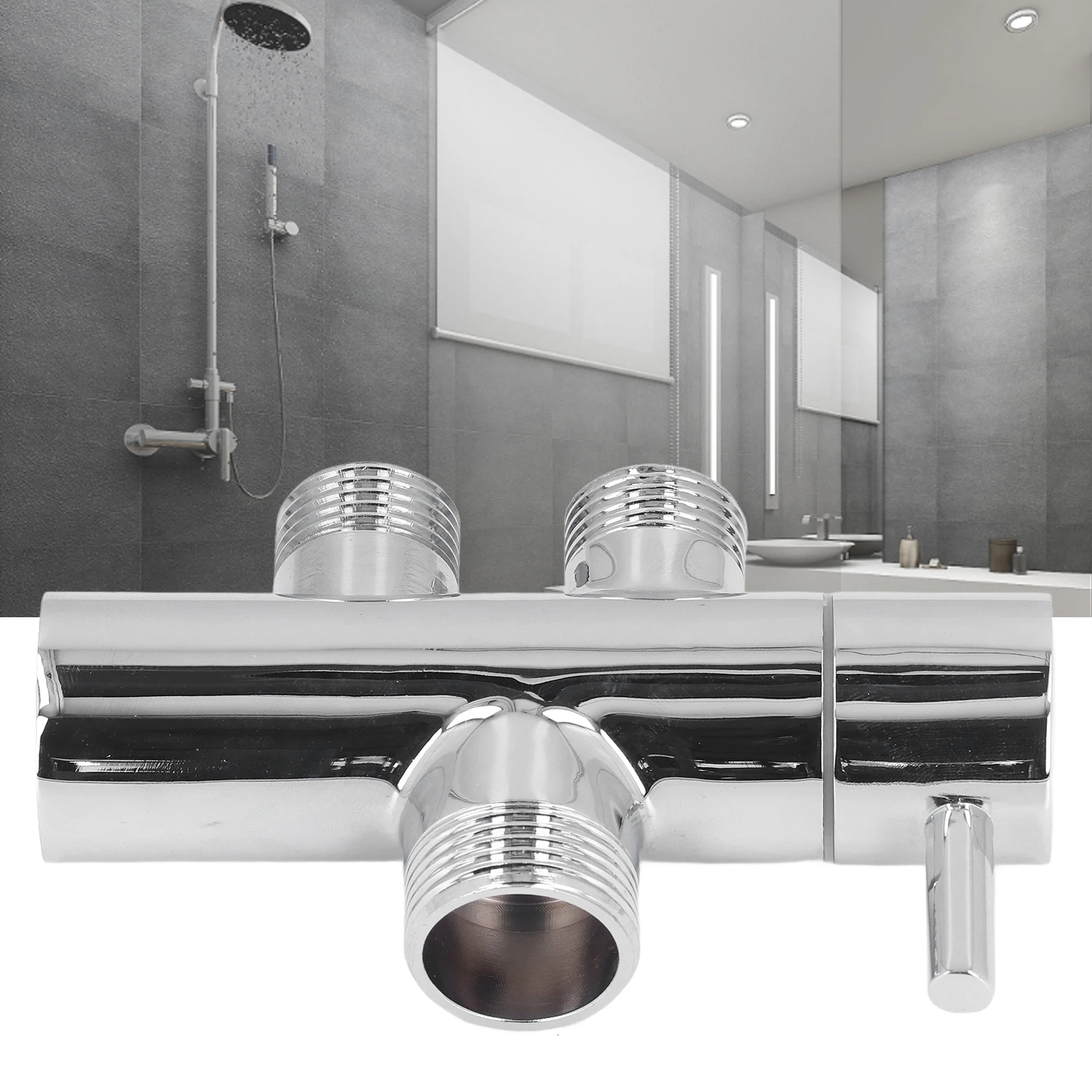 Diverter Valve G3/4 to G1/2 Shower Arm Leakproof Tee Connector Brass Bathroom Accessories