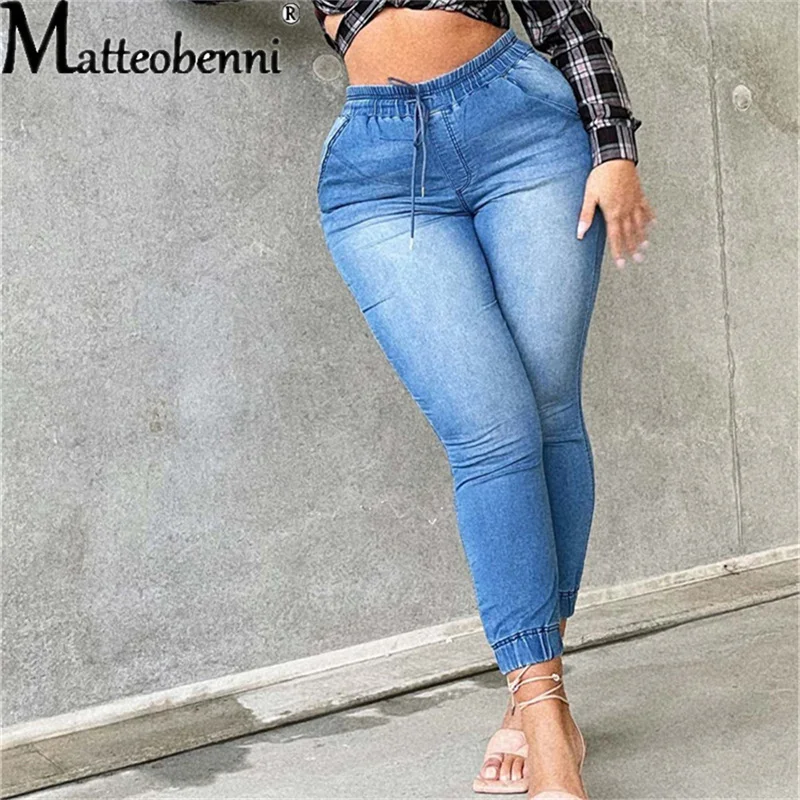 Women Pants High Stretch Jeans Elastic High Waist Skinny Ripped Vintage  Hole Slim Large Full Length Distressed Trousers 2022