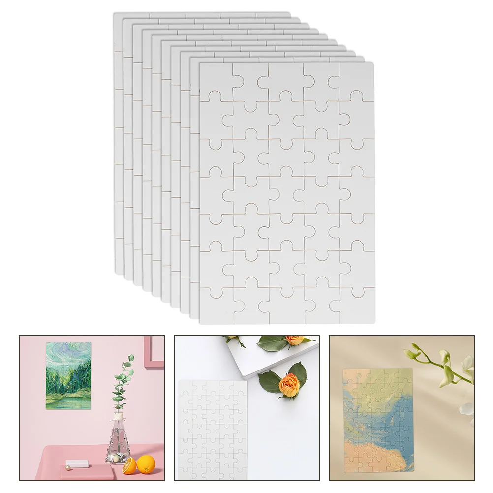 

10 Sheets DIY Blank Puzzle Sublimation Jigsaw Heat Transfer Craft Puzzles For Wood Supply Boards