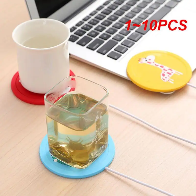 

1~10PCS Novel USB Power Suply Tea Coffee Cup Mug Warmer Heating Cup Mat Pad Coasters for Office Gadget Cartoon Wood