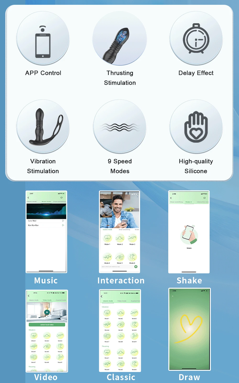 Telescopic Anal Butt Plug Prostate Massager Male Dildo Anal Plugs Vibrator Delay Ejaculation Penis Ring Sex Toys for Gay Men