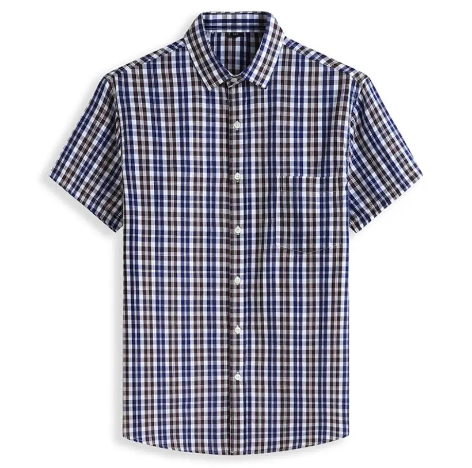 Cotton Men's 5XL 6XL 7XL 8XL 12XL Plus Size Fashion Casual Classic Style Comfortable Plaid Short Sleeve Shirt casual short sleeved shirt short sleeved shirt