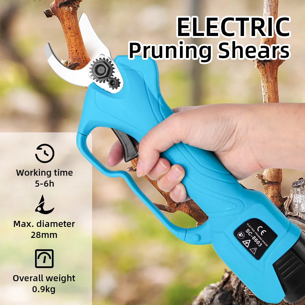 

28mm Brushless Electric Pruning Shears 4 Gears 1500W for Makita 18V Battery Electric Scissors for Orchard Shrub Branch Pruning