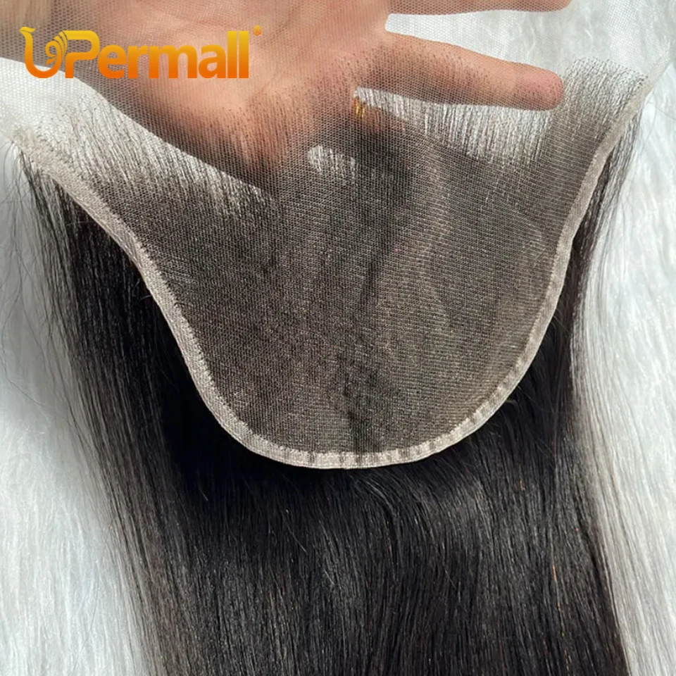 Upermall 9X6 2x6 Real Hd Lace Closure Pre Plucked Straight Body Wave Can Be Bleached Deep Part Frontal Brazilian Human Hair