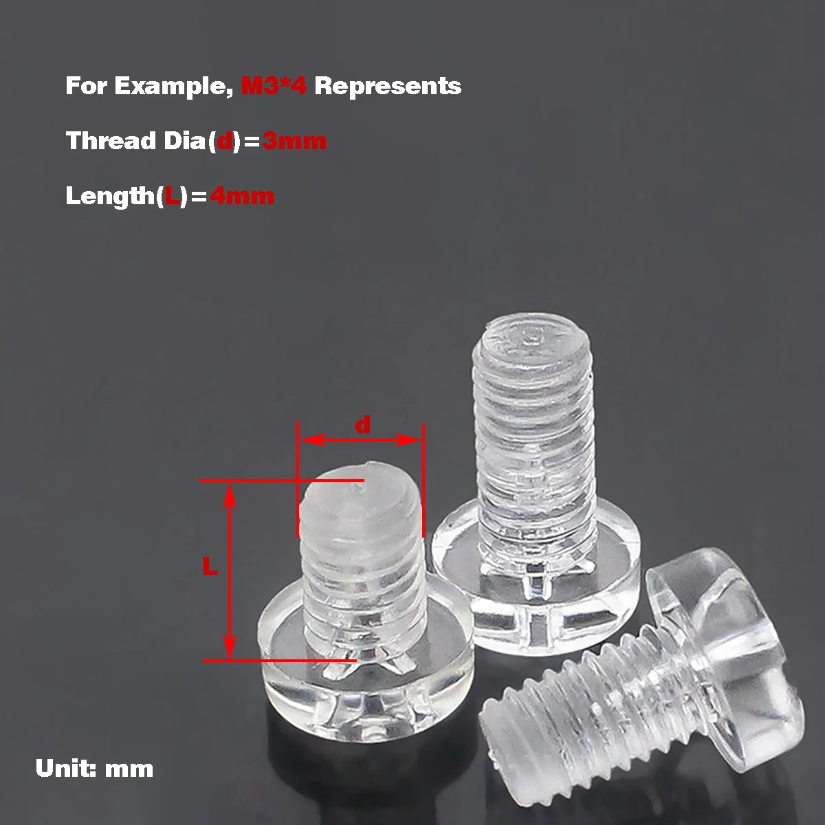 

Transparent Screw / Round Head Cross Plastic Insulated Bolts M3M4M5M6