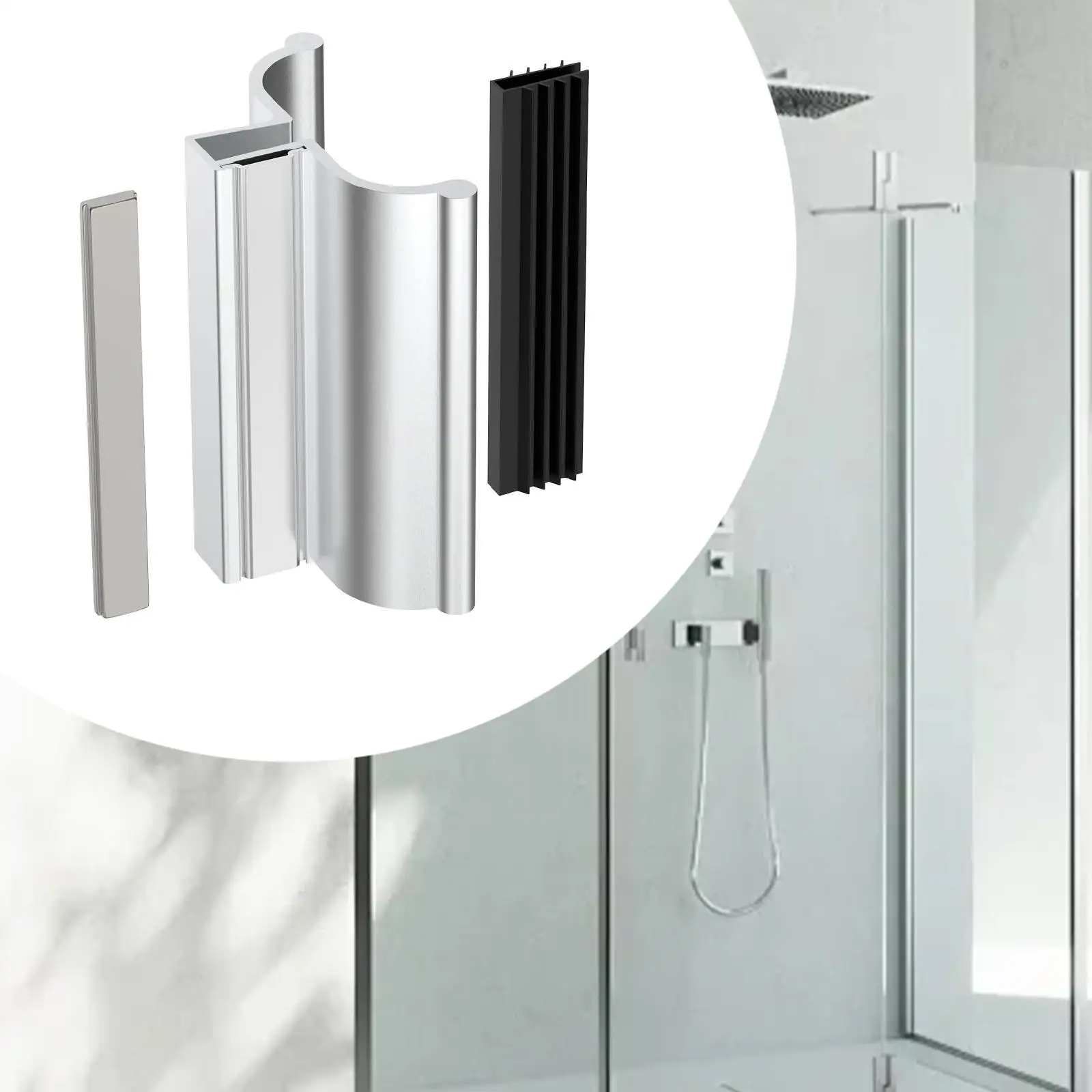 Frameless Shower Door Handle Sturdy Parts for Glass Shower Doors Home Hotel 4