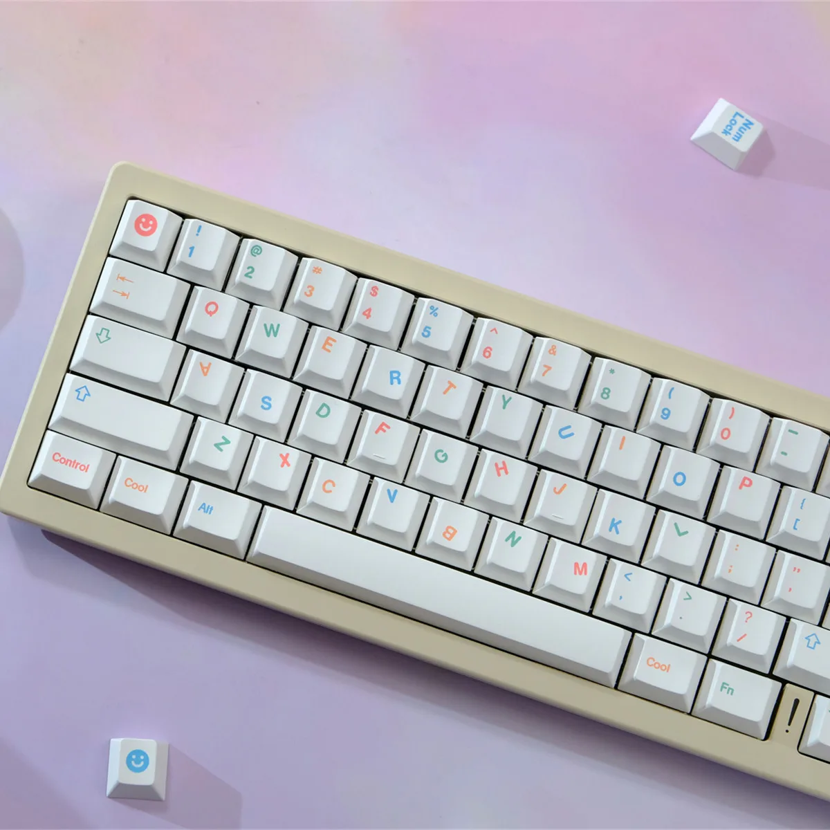 PBT 키 캡 미니멀리스트 흰색 129 키 체리 프로필 사용자 정의 키 캡 Mx 스위치 용 염료 승화 기계식 키보드