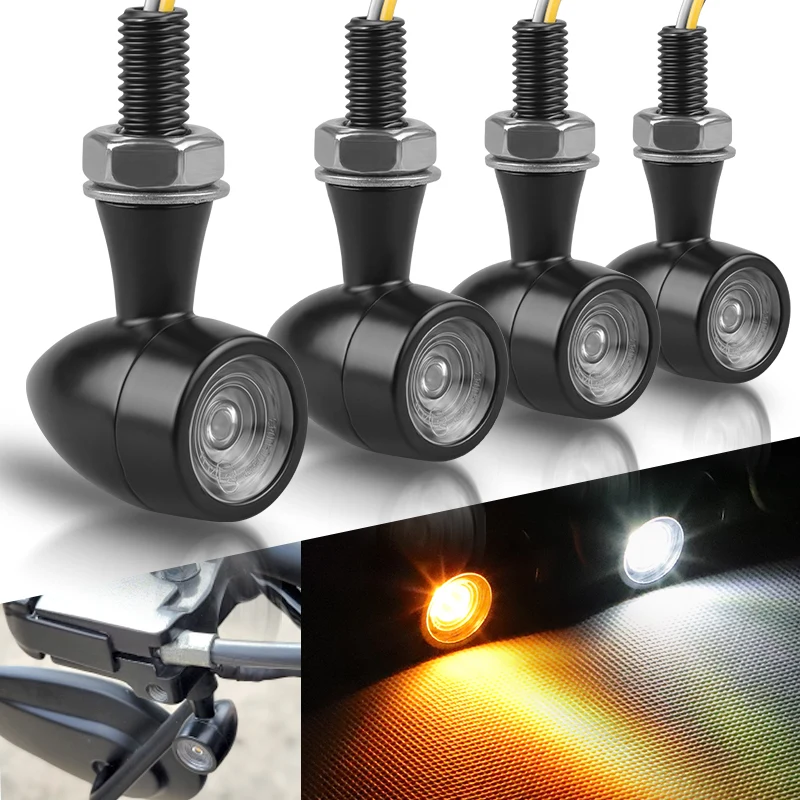 

2/4pcs Bullet LED Motorcycle Turn Signal Light Mini Indicator Lamp For Yamaha Kawasaki Suzuki Honda Hyosung Buell Aprilia 12V