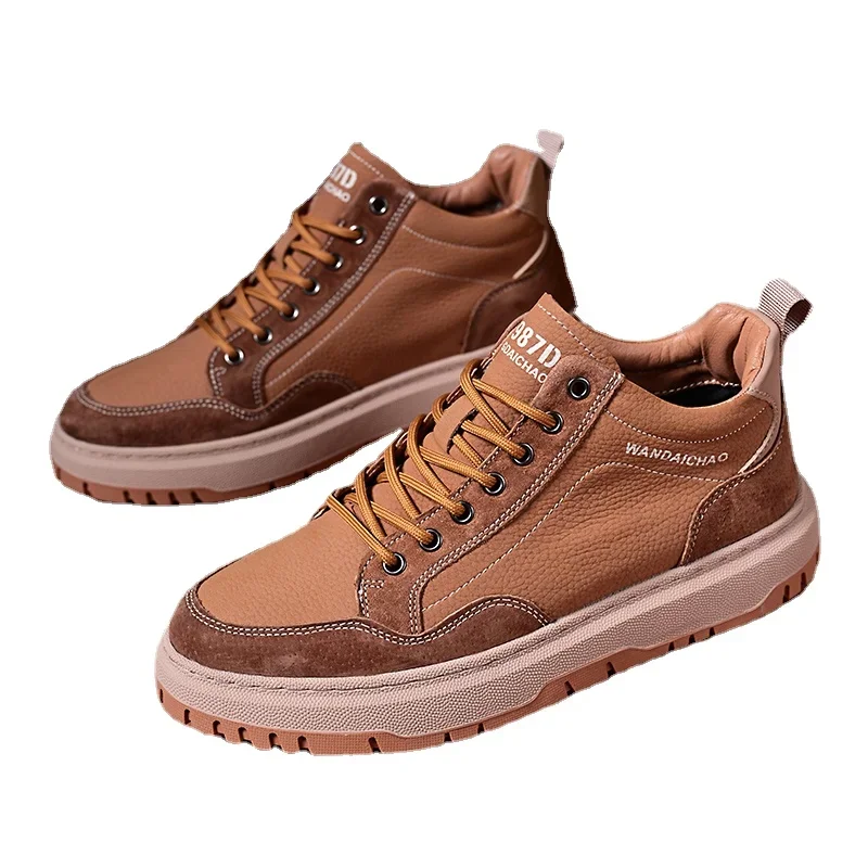 Stylish Versatile Men's Vulcanized Shoes 2023 Autumn Winter New Lightweight Breathable Platform Men Shoes Zapatillas De Deporte
