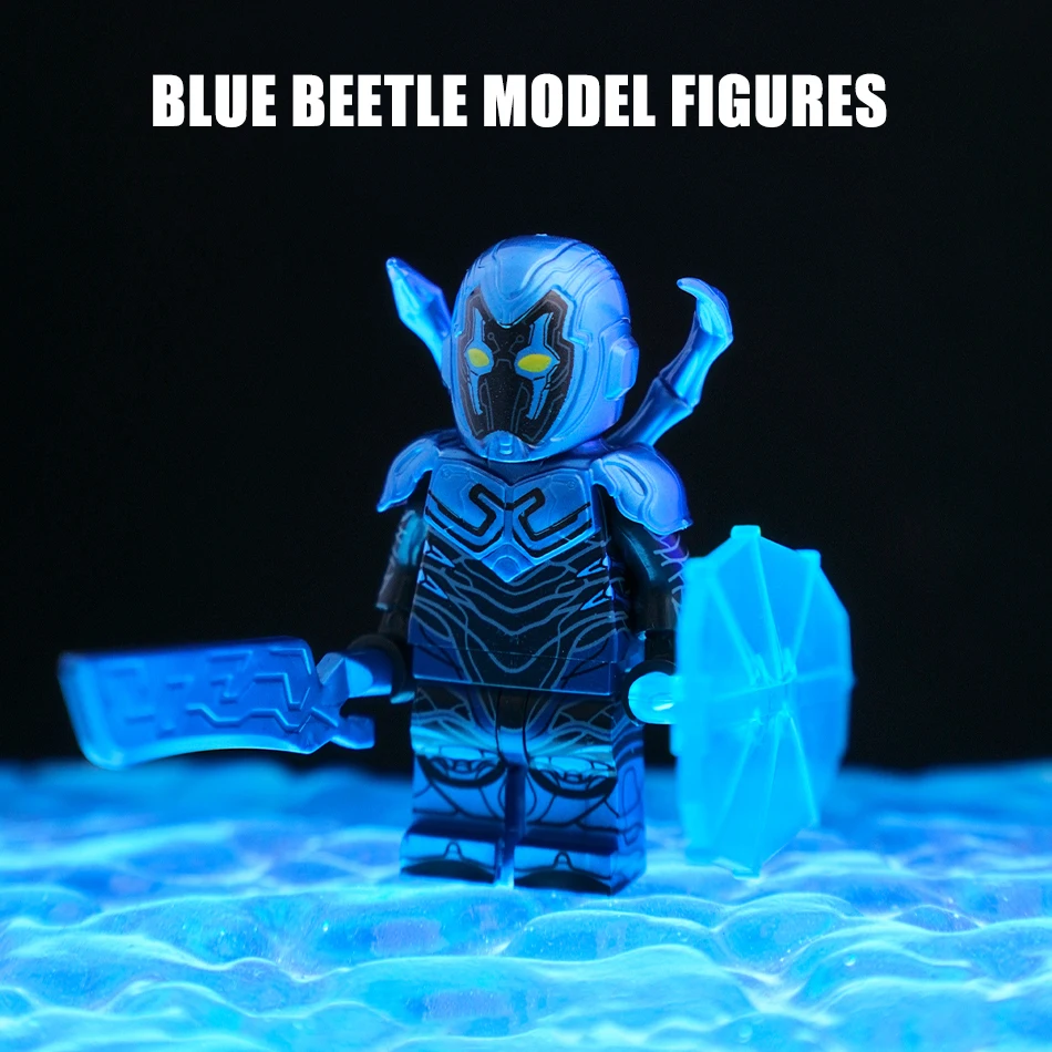 MOC Bricks Movie Super Blue Beetle Building Blocks Comic DC Anime Heroes Assembly Action Figures Toys for Kids Christmas Gifts 2