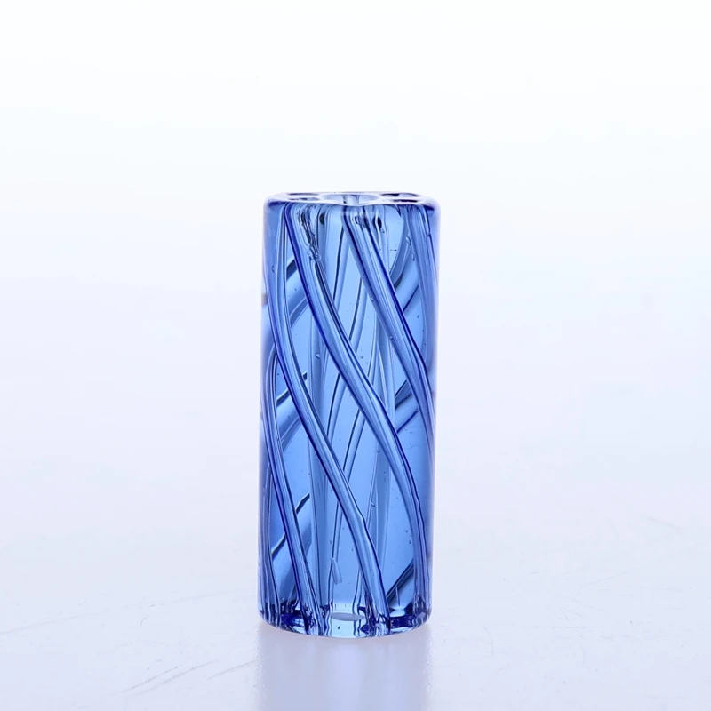 5pcs/box In Stock 7 Holes Blue Color Spiral Smoking Glass Tips/Glass Filter Tip with Holes Box Set For Smoking Accessories