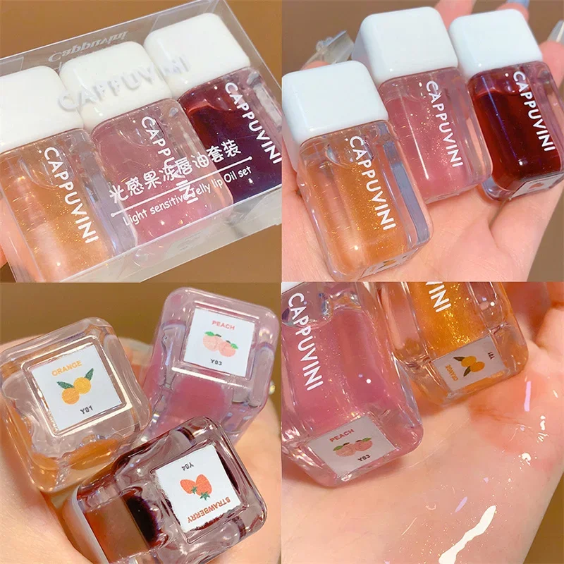 Moisturizing Lipglaze Anti-liplines Lipgloss Lips Makeup Set Transparent Lip Tint Anti-drying Lip Balm Mirror Lipstick Cosmetics