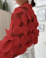 3D Polka Dot Lantern Sleeve Shirt 6