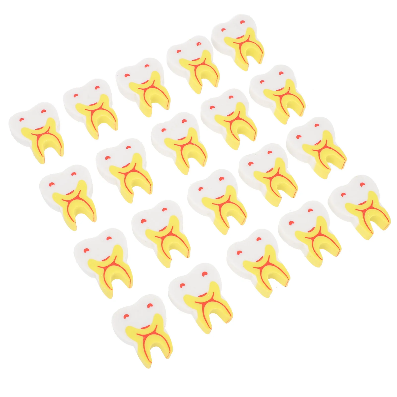 50Pcs 지우개 치아 디자인 안전 무독성 학습 도구 유치원 학기 시작 선물 그림 문구