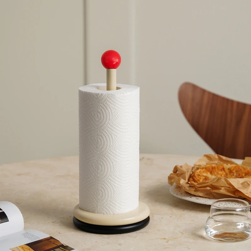 Nordic Kitchen Napkin Rack Roll Paper Holder Shelf Tissue Support Stand Wooden Organizer Aesthetic Home Decor Accessories 2