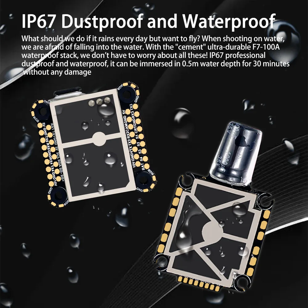 Description Picture 3 of itemDarwinFPV "Cement" Ultra Durable F7-100A Waterproof Stack ICM42688 MPU6000 Flight Controller 100A ESC
