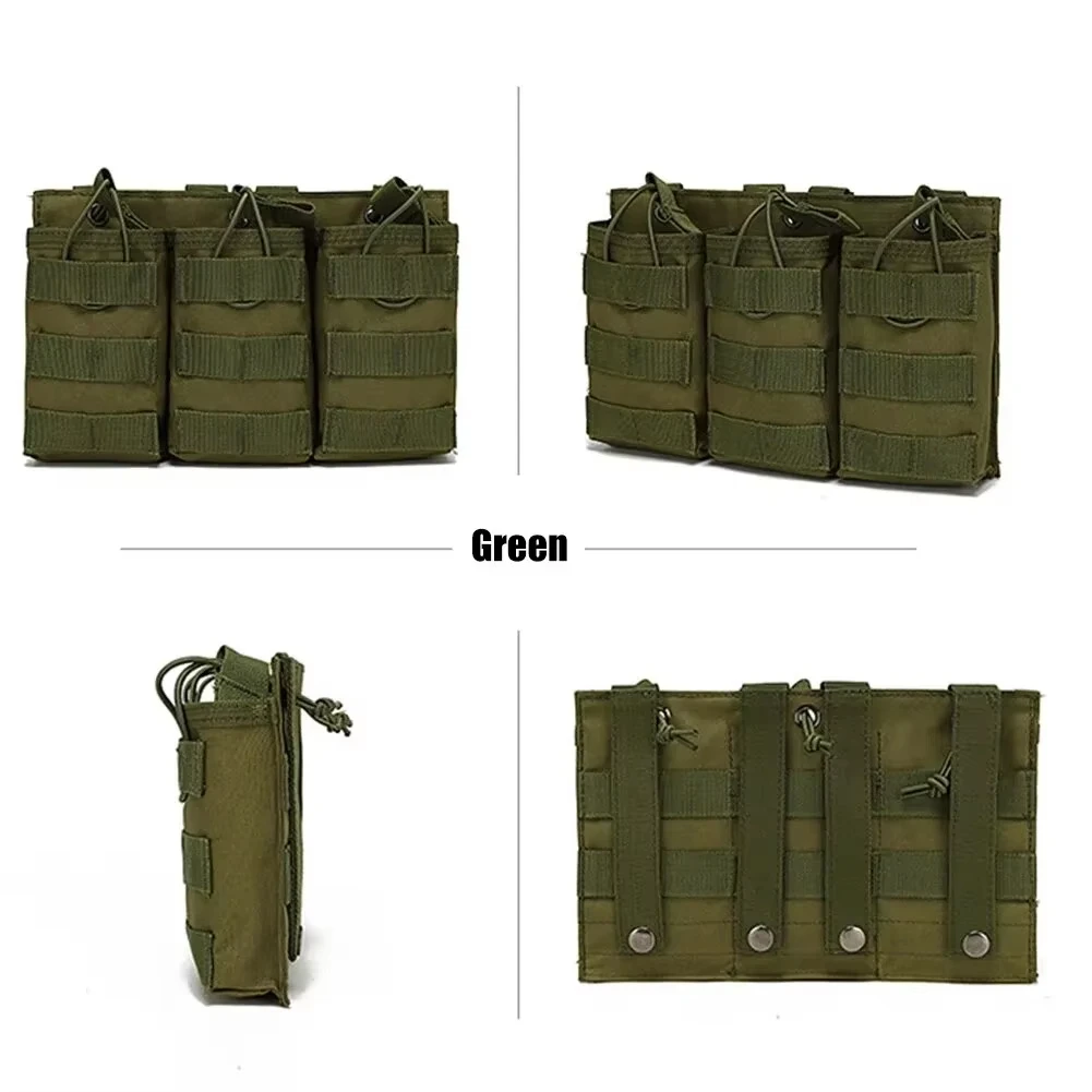 Tactical Triple Molle Magazine Pouches Airsoft AK 7.62 5.56mm M4 AR 15 Rifle Mag Bag Hunting Accessories Magazine Pouch Ammo Pouch Airsoft Accessory Molle Pouch Ammunition Bag