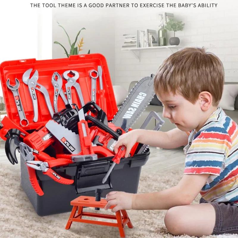 

Children's Toolbox Engineer Simulation Repair Tools Pretend Toy Electric Drill Screwdriver Repair Kit Play House Toys Kids Gifts