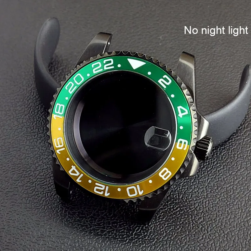 40MM Sapphire Glass GMT Bidirectional Rotation Watch Case with Accessories