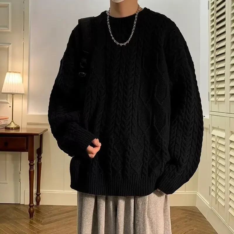 Fried Dough Twists Sweaters for Men and Women Couples Trendy Loose Round Neck Coat Trendy Brand Fashion Premium Knitwear Clothes