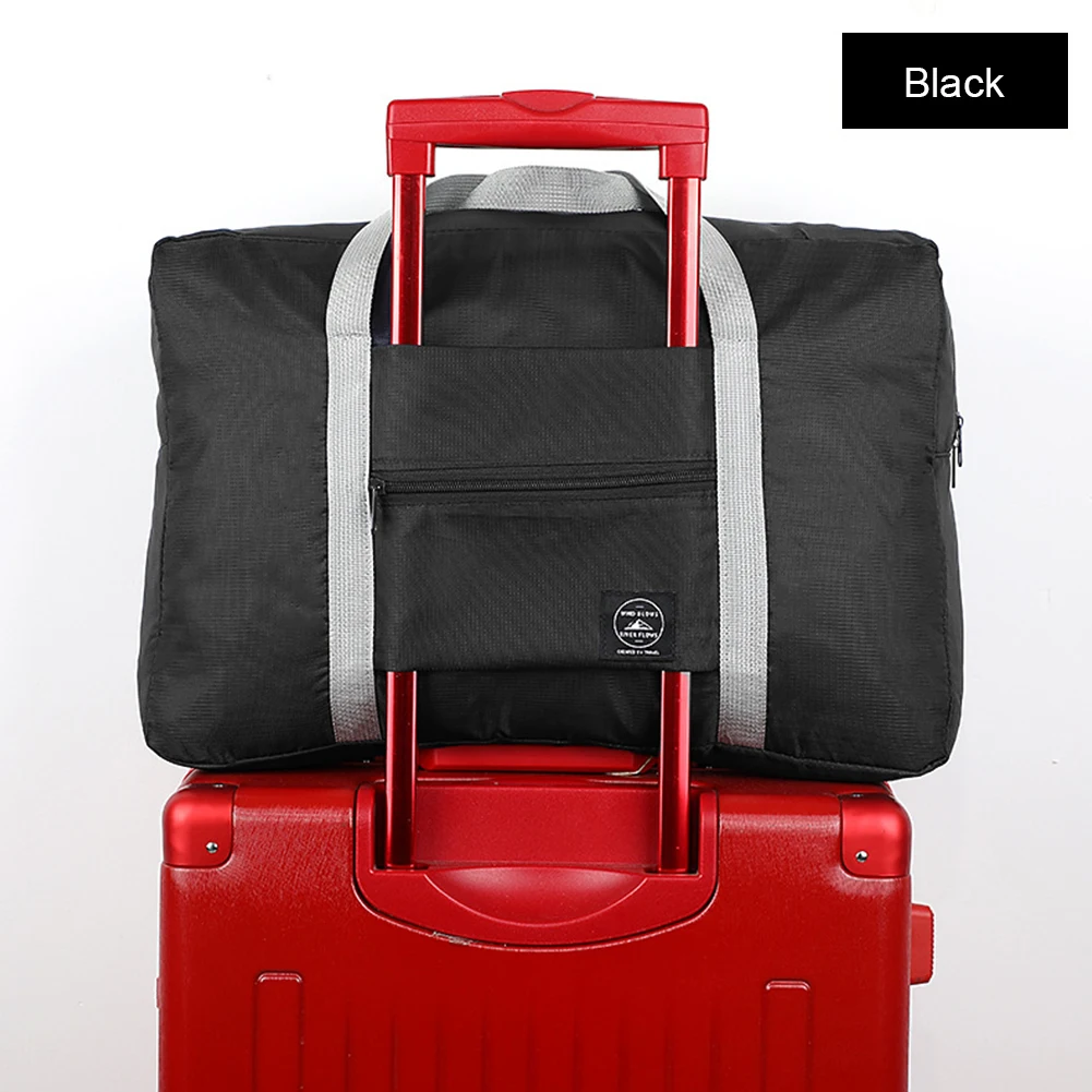 Nylon Travel Duffels Waterproof Foldable Larger Finishing Bag Large-capacity Lightweight Solid Color for Women Men for Traveling