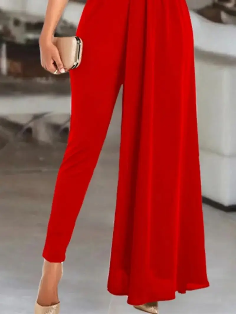 Rocwickline New Summer and Autumn Women's Ball Jumpsuits Vintage Celebrities Diamonds Crystal Sashes Elegant Slim Jumpsuits