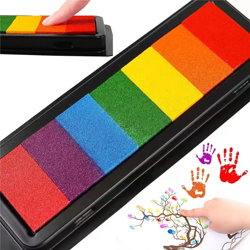 

Kids Painting Drawing Tools Kit DIY Finger Ink Pads Washable Craft Stamp Pad Early Learning Art and Craft Paint Set for Children