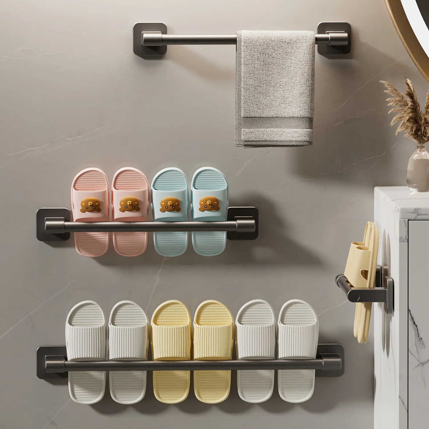 Shoe Rack Bathroom Slipper Towel Rack