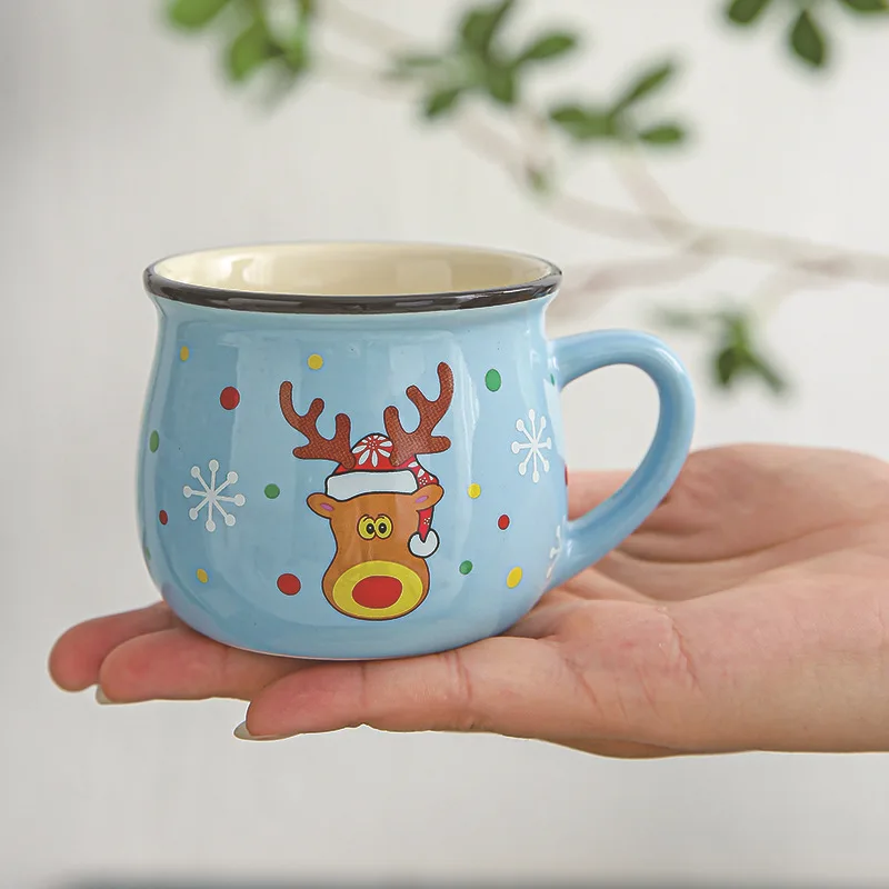 Christmas Ceramic Mug Cartoon Santa Mousse Cup Coffee Cup For Home Office Baking Dessert Breakfast Milk Mug For Kids Xmas Gift