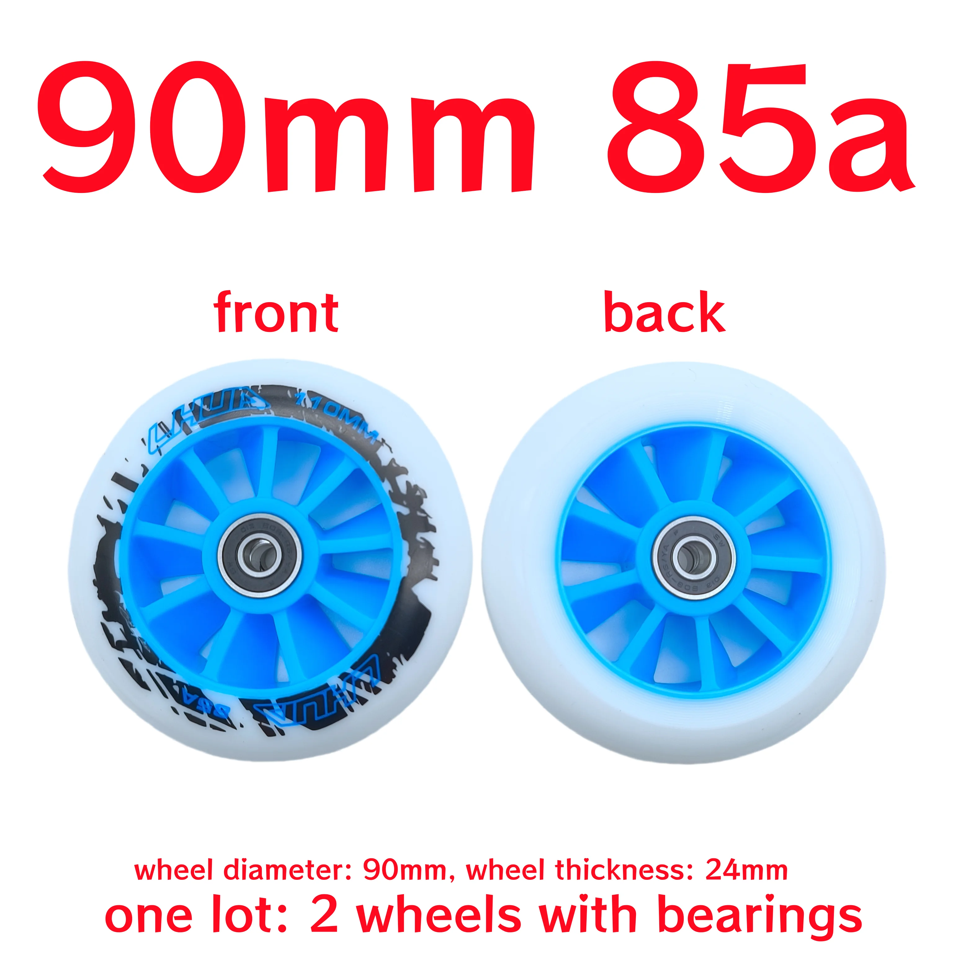 Premium Scooter Accessories: Versatile Skate Wheels, 2-Pack