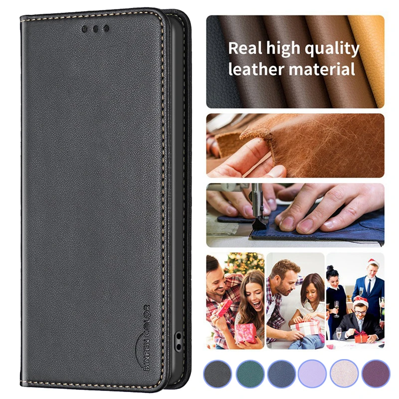 Magnetic Luxury Wallet Bag Phone Case - Premium Flip Cover with Shockproof Leather Design