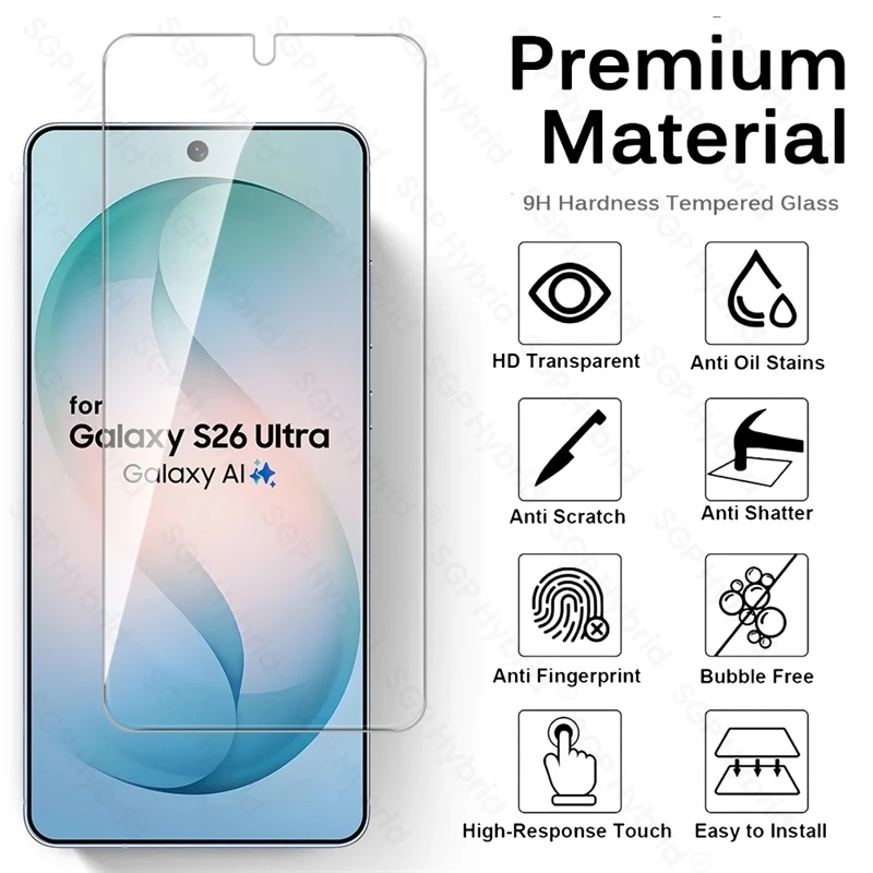 Premium 9H Tempered Glass Screen Protector Film Cover - 5 Pack
