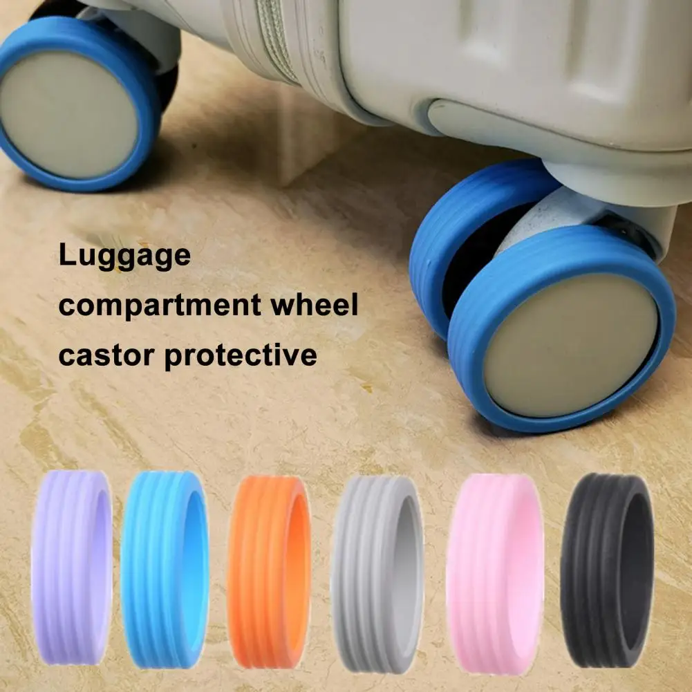 

Protective Luggage Sleeves Silicone Luggage Wheel Covers for Travel Adventure Noise Reduction Protection Durability