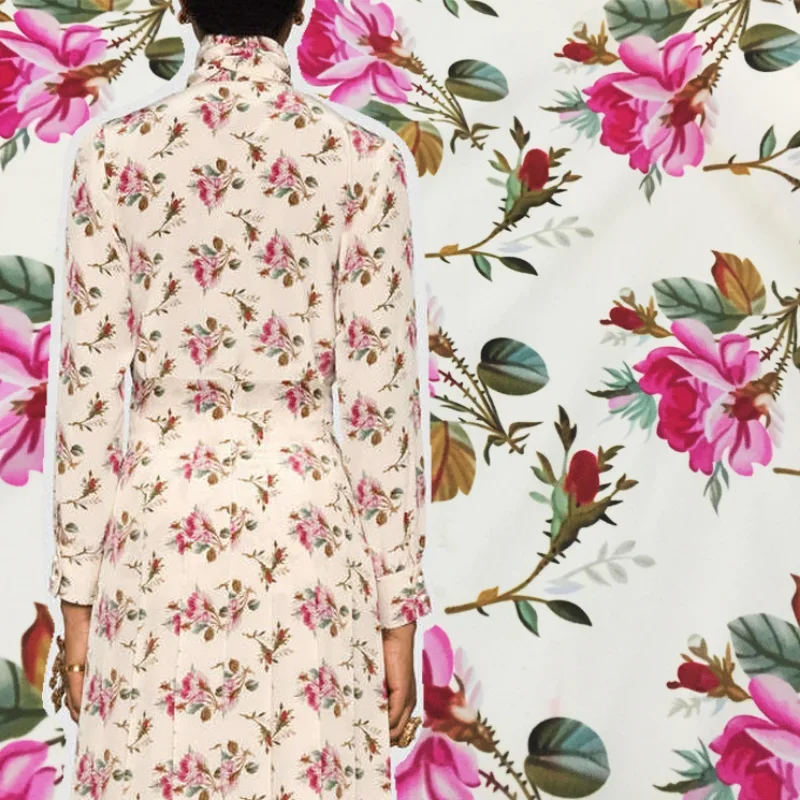 

Брендовая модная ткань из полиэстера с принтом, мягкая одежда, рубашка, стрейч, сатин, ткань для шитья «сделай сам», ткань для платья на метр